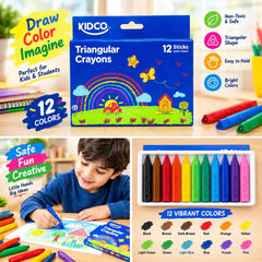 Triangular Crayons 12 Colour
