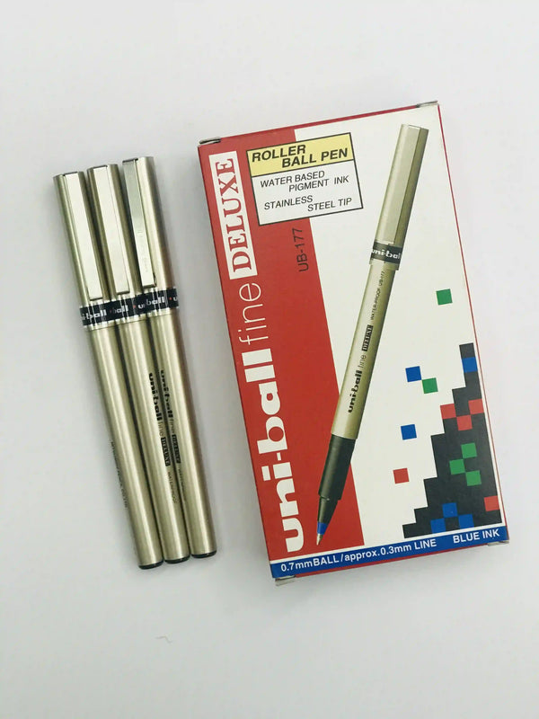 Uni ball fine Deluxe UB 177 Blue Water Proof Pen - Saleemi Book Depot in pakistan
