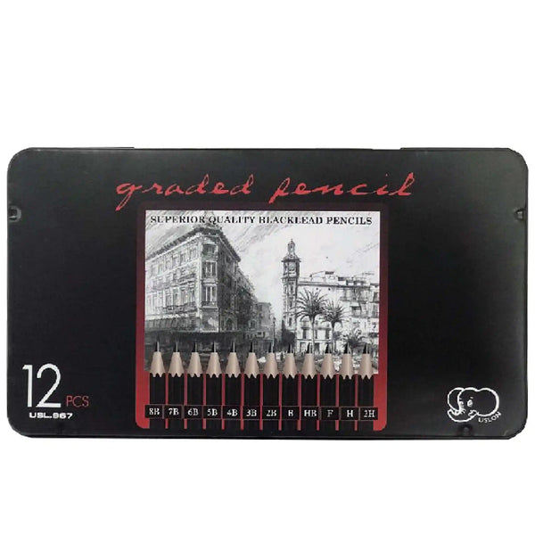 Uslon Black Led Pencills Tin