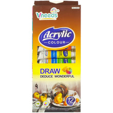 Vneeds Acrylic Colours 12pcs Pack - Saleemi Book Depot in pakistan