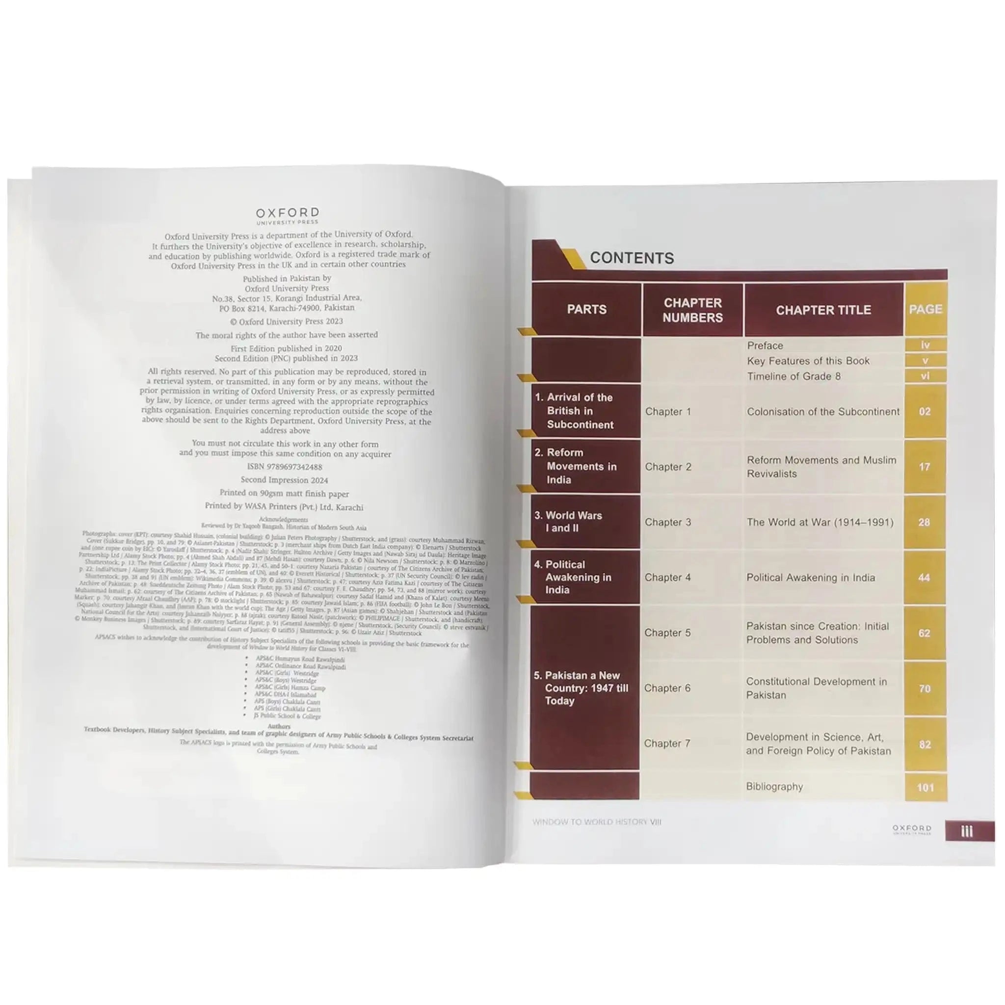Window to World History Book 8 for APSACS - Saleemi Book Depot 
