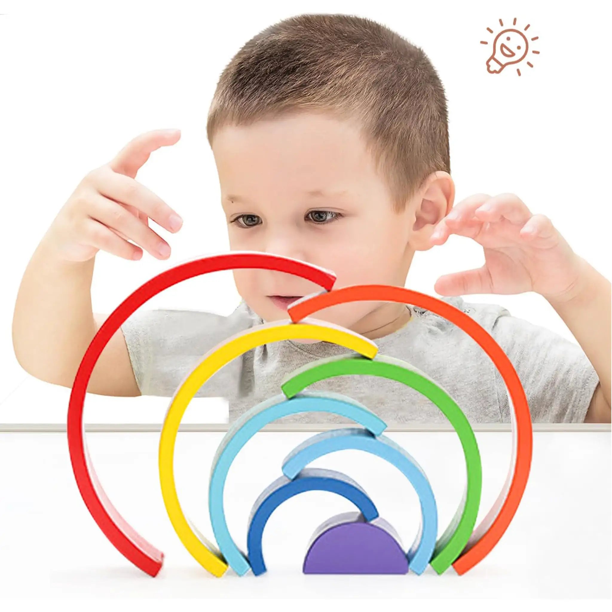 Wooden Rainbow Stacking Toy - Saleemi Book Depot in pakistan