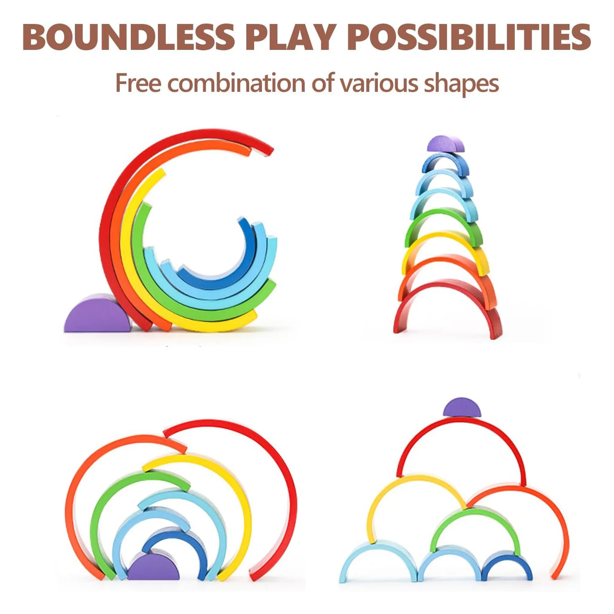Wooden Rainbow Stacking Toy - Saleemi Book Depot in pakistan