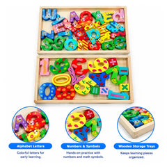 Wooden Alphabet and Number Puzzle Set