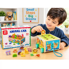 Wooden Animal Car Shape Multifunctional Intelligence Box