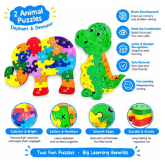 Wooden Educational Alphabet & Numbers Jigsaw Puzzle