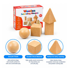 Wooden Learning Shapes Geometric Building Blocks Set