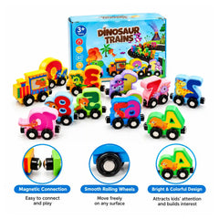 Wooden Magnetic Dinosaur Number Train Set