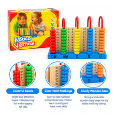 Wooden vertical abacus for children
