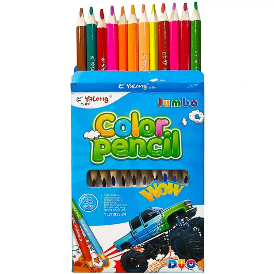 Yalong Jumbo 24 Colour Pencils - Saleemi Book Depot 