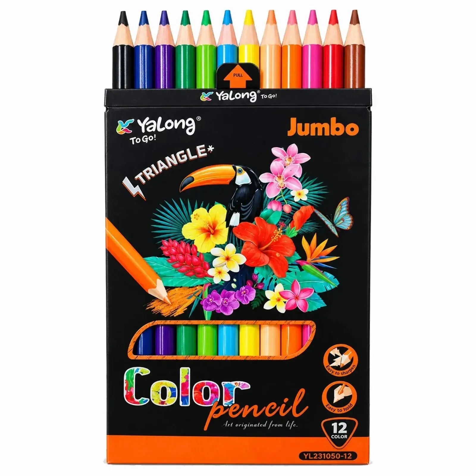 Yalong Jumbo Triangle Color Pencils YL231050-12 - Saleemi Book Depot in pakistan