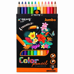Yalong Jumbo Triangle Color Pencils YL231050-12 - Saleemi Book Depot in pakistan