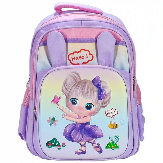 little girl with ballerina Backpack - Saleemi Book Depot 