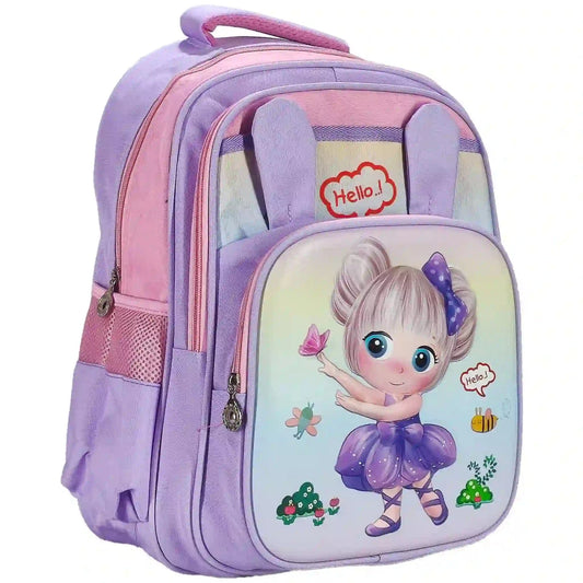 little girl with ballerina Backpack - Saleemi Book Depot 