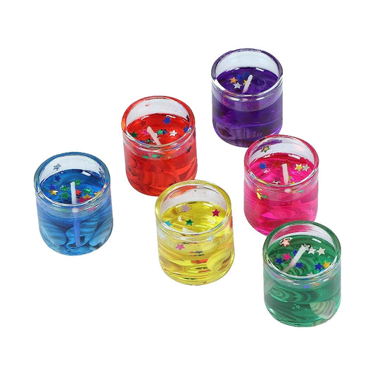 Mini Jelly Candle Jar Ocean Shells 6 pcs Pack
