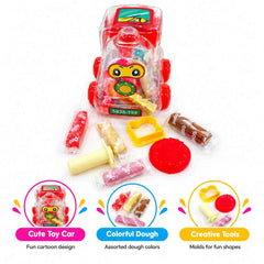 Four Wheeler Toy Car Clay Play Set with 12 Clay Tubs