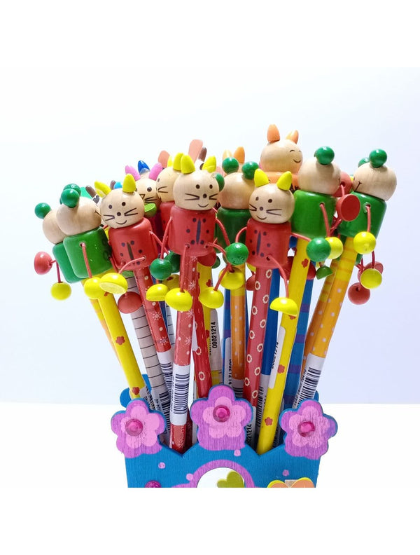 Cartoon Animal Stripe Wooden Pencil piece - Saleemi Book Depot