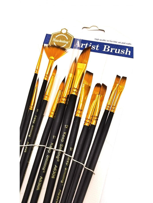 Keep Smiling Artists Paint Brush Pack 12 in  1 - Saleemi Book Depot in pakistan