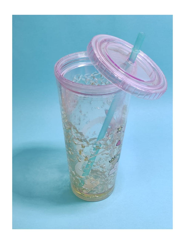 Magic Unicorn Crystal Frosty Water Cup with Straw - Saleemi Book Depot in pakistan