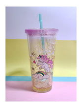 Magic Unicorn Crystal Frosty Water Cup with Straw