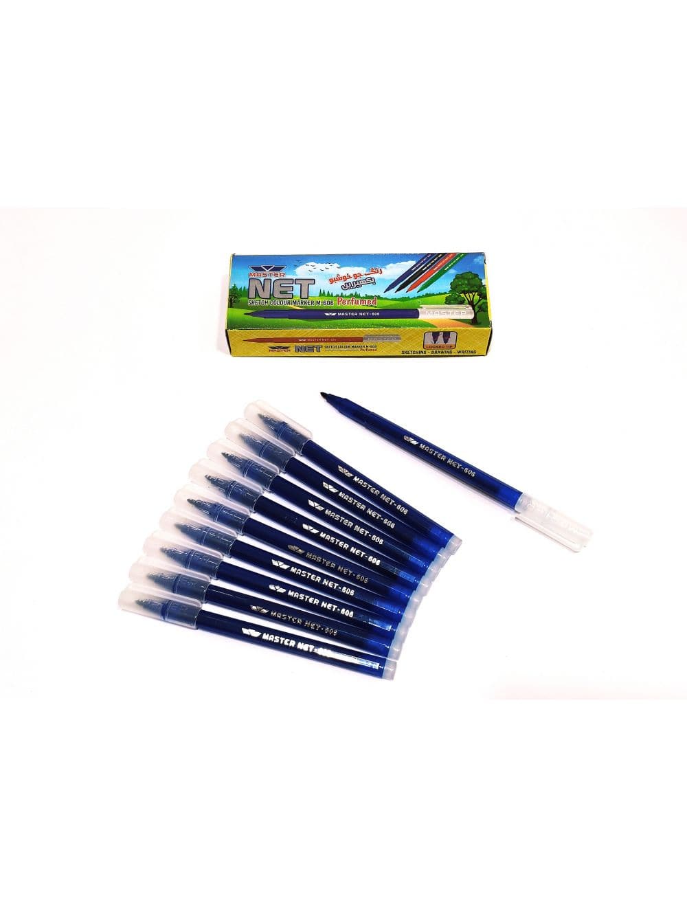 Master Urdu Marker 606 Blue 10Pcs Pack - Saleemi Book Depot in pakistan