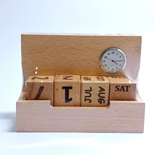 Watch+ Calendar Wooden Pen & Stationary Stand