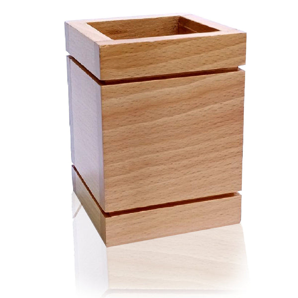 Wooden Pencil Cup Desk Organizer